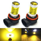 Super Bright H11 H8 LED Fog Light Conversion Kit High Power Bulbs 6000K Yellow