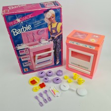 Vintage Mattel Barbie 1992 3 in 1 Cooking Center Stove Oven Grill Pots Utensils