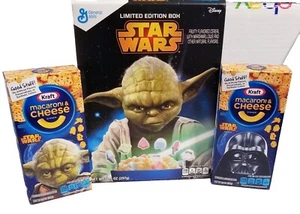 Star Wars YODA VADER 2016 Kraft Mac & Cheese 2 cajas nuevo + caja de cereales Yoda solamente - Imagen 1 de 12