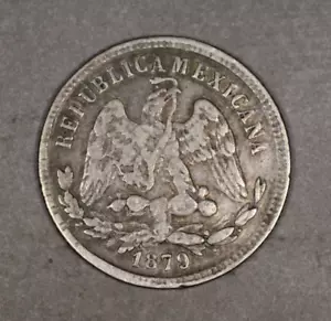 1879 Go S Mexico Silver 25 Centavos - Picture 1 of 2