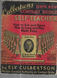 CULBERTSON'S OWN NEW CONTRACT BRIDGE SELF-TEACHER 1938 EDITION - Picture 1 of 3