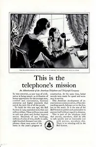 Vintage print advertisement 1930 Bell Telephone Mother and Child old phone art - Picture 1 of 2