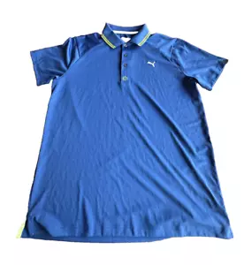 PUMA Blue Polo Shirt Mens L - Picture 1 of 3