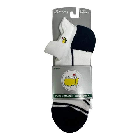 Masters Ladies White and Navy Low-Cut Ankle Performance Golf Socks Cover