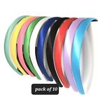 Pack Of 10 Wide Satin Alice Bands Headbands Hairbands Girl's Accessories Pink