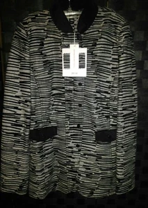 NEU! ATEMBERAUBENDE SCHWARZ & GRAUE JACKE Wollmischung SAMTIGE AKZENTE von PER SE Gr. 10 - Bild 1 von 3