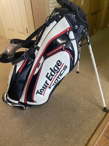 NEW TOUR EDGE EXOTICS GOLF STAFF STAND BAG / 7-WAY / BLACK, WHITE, RED - Picture 1 of 4