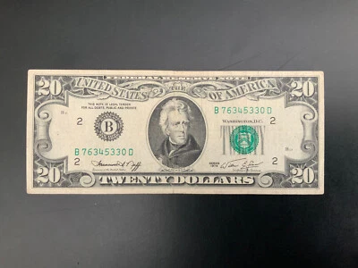 1974 $20 DOLLAR BILL B76345330D - Image 1 of 4