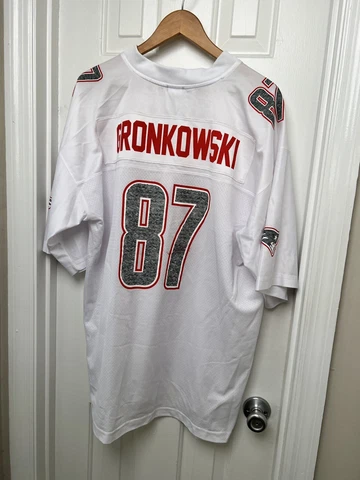 Rob Gronkowski Jersey Mens XL 87 NFL Gronk White New England Patriots Cover