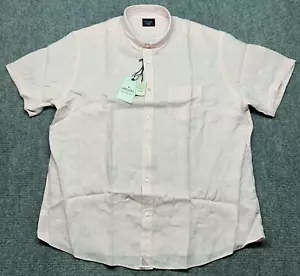 Untuckit Thompson WF Shirt Mens 2XL Pink Short Sleeve 100% Linen Button Up New - Picture 1 of 11