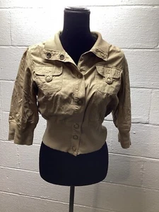 Cato Jacket Blazer 3/4 Sleeve Tan One Button Closure Pockets Women's Sz. Large - Picture 1 of 6