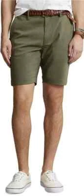 Pantalones Cortos Polo Ralph Lauren Para Hombres Dobby Calce Ajustado Talla 42 En Oliva Ejército Foto 1 de 3