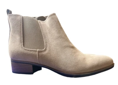 Bota de tornozelo feminina White Mountain camurça acastanhada tamanho 9 couro genuíno superior - Imagem 1 de 4