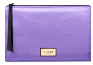 GUCCI Beauty MAKEUP Cosmetic BAG Pouch PURPLE (9.5in x 6in) NEW SEALED AUTHENTIC - Picture 1 of 2