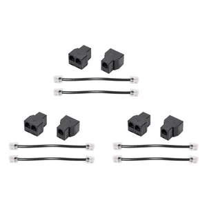 6PCS RJ11 Telephone Cable Splitter 15cm Cable 6P4C 2 Ports Telephone Cable9224 - Photo 1/5