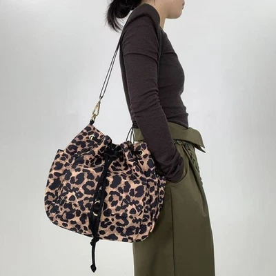 Женщин леопард ведро сумка, женщины Y2K наплечная сумка, камуфляж сумка через плечо - Изображение 1 из 4