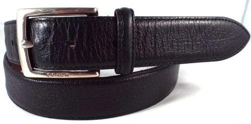 Cintura abito Coach #3829 fatta a mano in pelle nera ciottoli 1 1 8" usata in ottime condizioni taglia 36 fibbia logo