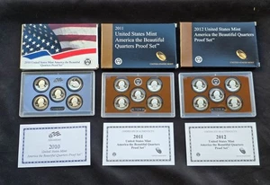 Juegos de prueba America the Beautiful Quarters 2010-2012 como nuevos en Estados Unidos 02 ¡BONITOS! - Imagen 1 de 8