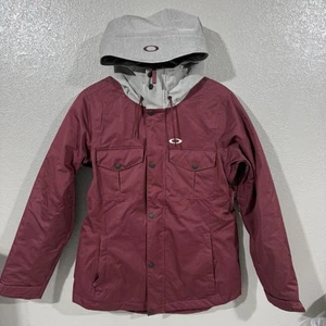 Oakley Charlie BZI Jacket Burgundy Hooded Winter Women's S Skiing Snowboard Coat - Picture 1 of 13