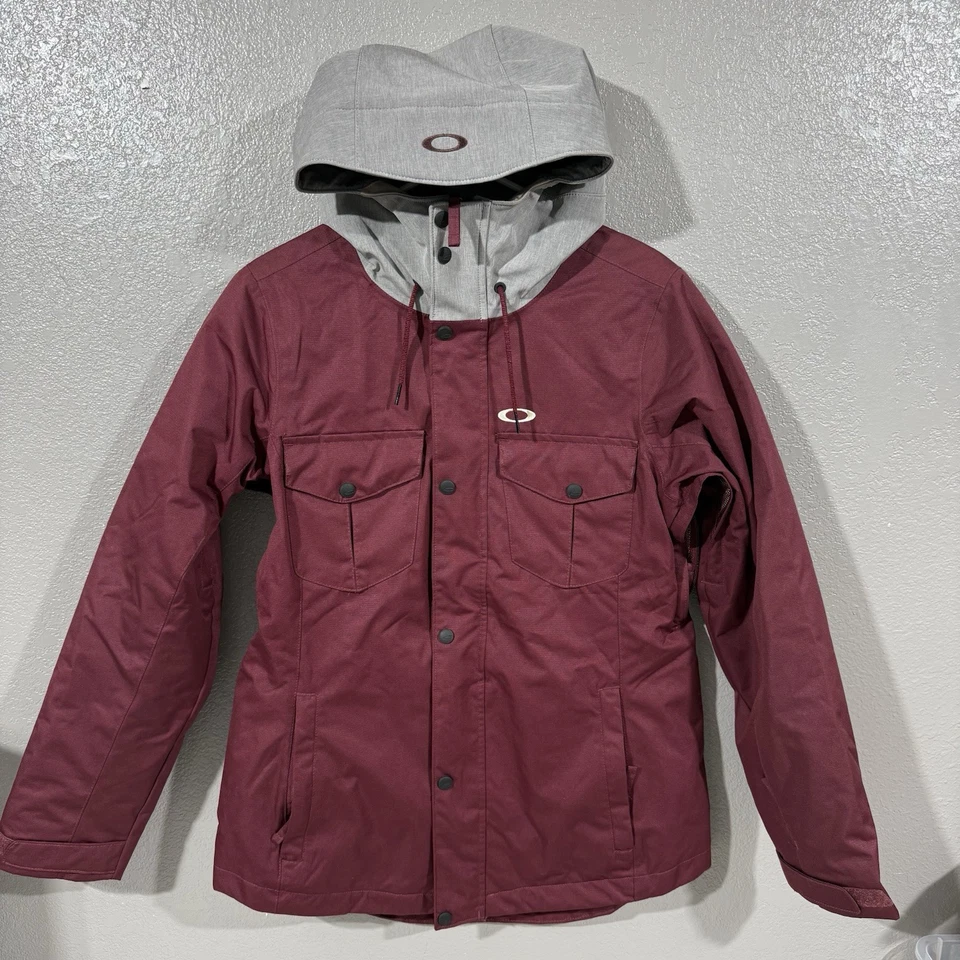 Oakley Charlie BZI Jacket Burgundy Hooded Winter Women's S Skiing Snowboard Coat - Image 1 of 4