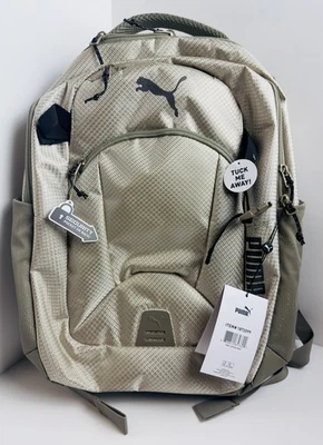 Mochila PUMA Performance verde con funda acolchada para computadora portátil y correa para equipaje 18" Foto 1 de 3