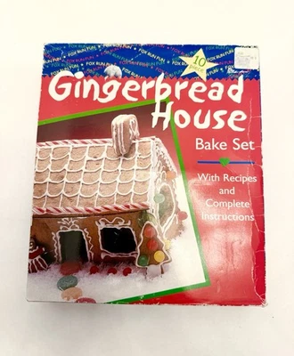 Juego de cortador de galletas Fox Run Gingerbread House 1995 vintage en caja instrucciones Foto 1 de 4