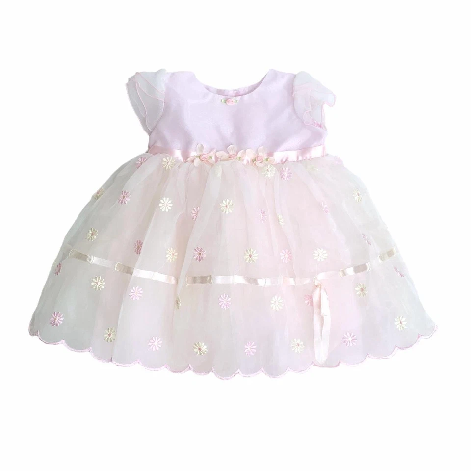 G04-Biscotti, 12-18M, s/s Vestido Poli Formal (Rosa Claro Floral) Foto 1 de 1