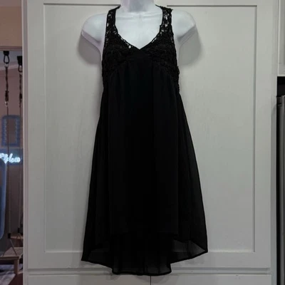 Double Zero Midi Dress Womens Black Sleeveless Cut Out Tank Whimsigoth Boho S - Image 1 of 4