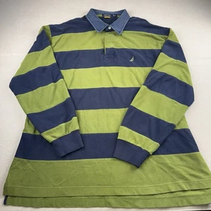 Vintage Nautica Shirt Herren 2XL Rugby Langarm Pullover 3XLT gestreift Segelboot - Bild 1 von 10