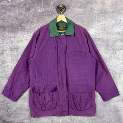 复古 Eddie Bauer 夹克男式大号紫色被子衬里谷仓夹克 00's 0211 — 第 1/4 张图片
