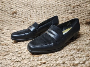Mocasines Mootsies Tootsies Cuero Gamuza Negros Sin Cordones Negocios Trabajo Talla 8 - Imagen 1 de 10