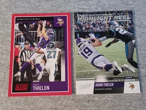 2020 & 2022 ADAM THIELEN SCORE RED BOADER P#236 & PRESTIGE HIGHLIGHT REELS... - Picture 1 of 5