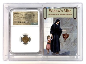 135-37 BC AE Prutah Maccabean Kings "Widows Mite" Ancient Coin - NGC VF w/ Case - Picture 1 of 3