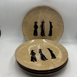 Buckaroo Stoneware Cowboy Living 10.25" Dinner Plates Set of 4 Western Brown - Picture 1 of 11