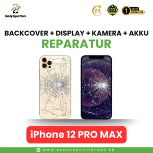 iPhone 12 Pro Max Backcover + Display + Kamera + AKKU Reparatur - Picture 1 of 5