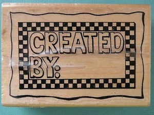 CREATED BY: Large Label STAMP CABANA Rubber Stamp - Picture 1 of 2