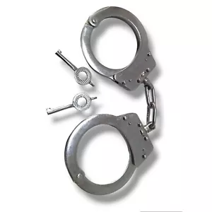 Schwerlast Polizei Handschelle | Kohlenstoffstahl hergestellt massiv | Theaterstück (1819) - Bild 1 von 12