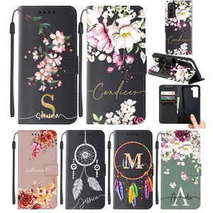 Flip Leder Tasche Personalisiert Name Cover für Samsung Galaxy S24 S23 A35 A55 A16 - Bild 1 von 36