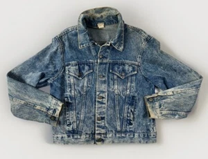 Vintage Trucker Jacke Herren Größe M Denim getragen Thrashed Faded - Bild 1 von 24