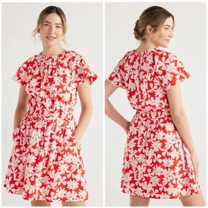Free Assembly Fit And Flare Floral Print Mini Dress Flutter Sleeve Size XXL - Picture 1 of 12
