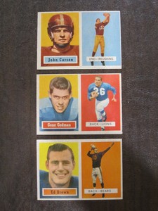 Topps 1957 Football #43 44 123 - THREE Cards -John Carson, Ed Brown, Gene Gedman