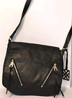 Joelle Hawkens Black Leather Fold Over Elegant Shoulder bag