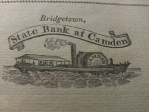 RARE Obsolete Currency UNC 1810's Bridgetown, Camden (NJ) Vintage Bank Check - Picture 1 of 13