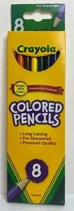 Crayola 8 Count Colored Pencils , Assorted Full Length , Pre-Sharpened 68-4008 - Picture 1 of 2