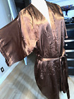 Vtg  Jovanna Brown Silky Simmering Brown Robe Sz S/M Lingerie  Y0