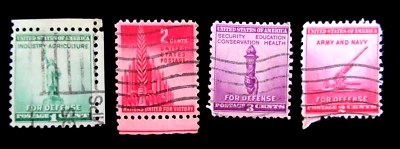 US Postage Stamp Scott 899 and 900  901  907 for Defense 1 Cent 2 Cent 3 Cent - Image 1 of 2
