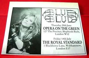 Blue Blud London Gigs Vintage ORIGINAL 1989 Press/Magazine ADVERT 4"x 3" - Bild 1 von 3