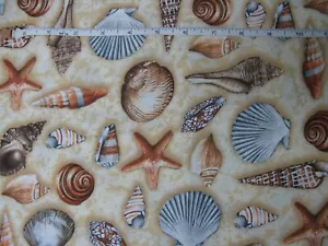 Seashell Sand Beach Fabric by Timeless Treasures 100%Cotton - Picture 1 of 5