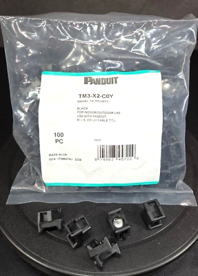 (CANTIDAD 100) Panduit TM3-X2-C0Y Negro Giratorio Lazo Montaje Interior/Exterior Uso ¡ENVÍO RÁPIDO!💨✅ Foto 1 de 4
