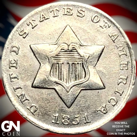 1851 3 Cent Silver Piece  Q0380 Cover